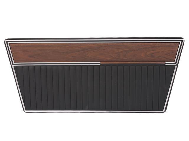 Door Panels, Black with Woodgrain Upper Trim