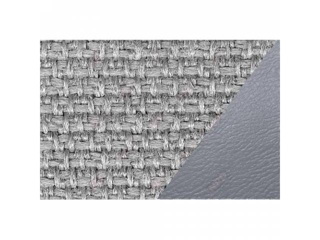 Front Bench Upholstery Set, Standard, Light Gray Vinyl With Silver Woven Cloth Inserts