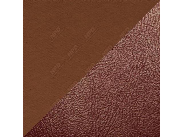 Front Bench Upholstery Set, Standard, Maroon Vinyl With Maroon Woven Cloth Inserts