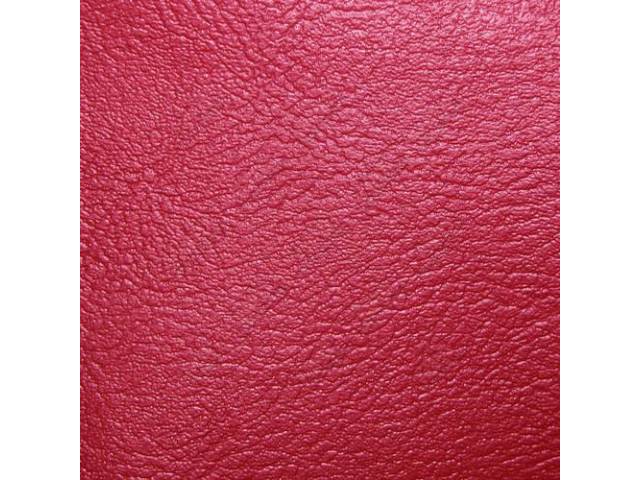 Front Bench Upholstery Set, Standard, Red Vinyl With Red Vinyl Inserts
