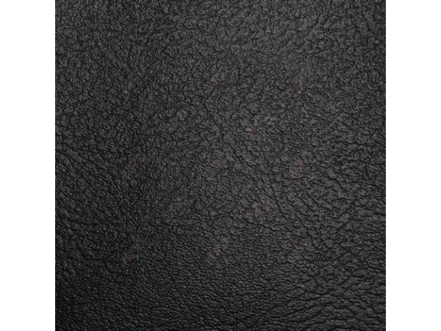 Front Bench Seat Upholstery Set, Standard, Black Vinyl With Black Vinyl Inserts