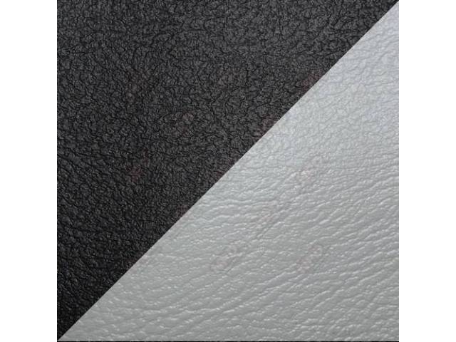 Front Bench Seat Upholstery Set, Standard, Black Vinyl With Silver Vinyl Inserts