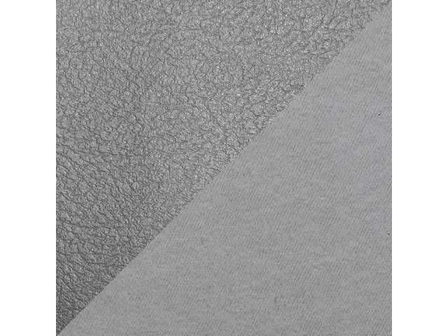 Front Bench Seat Upholstery Set, Standard, Gray Vinyl With Gray Woven Cloth Inserts
