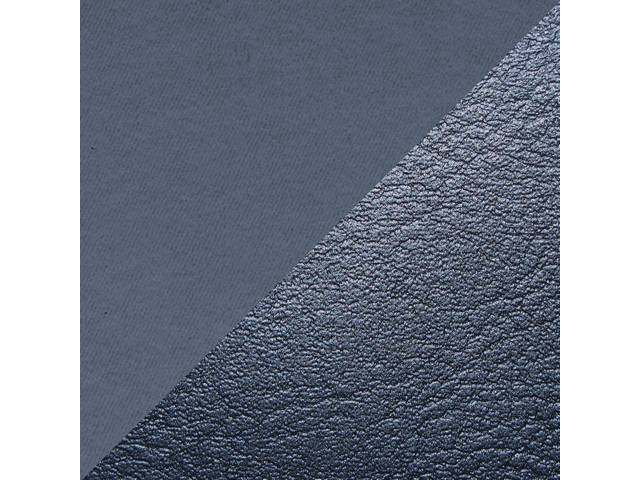 Front Split Bench Seat & Rear Bench Seat Upholstery Set, Dark Blue Vinyl With Navy Blue Encore Velour Cloth Inserts