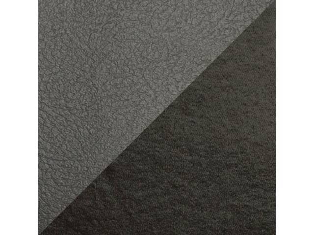 Front Split Bench Seat & Rear Bench Seat Upholstery Set, Charcoal Vinyl With Charcoal Encore Velour Cloth Inserts