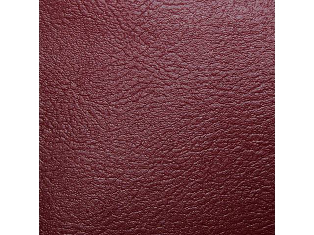 Front Split Bench Seat & Rear Bench Seat Upholstery Set, Maroon Vinyl With Maroon Vinyl Inserts