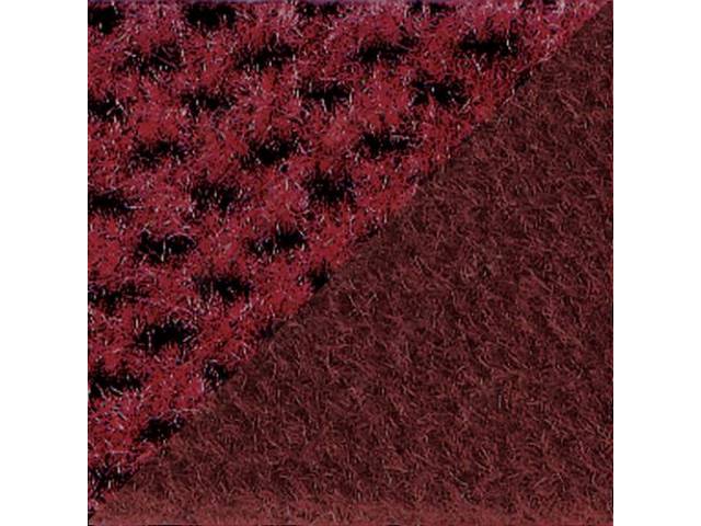 Front Captains Chairs and Rear Bench Seat Upholstery Set, Burgundy Encore Velour Cloth with Burgundy Regal Velour Cloth Inserts