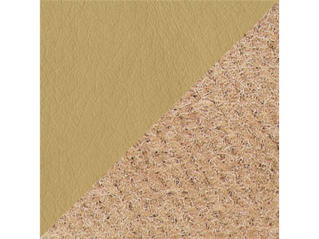 Front Split Back Bench Seat and Rear Bench Seat Upholstery Set, Chamois Vinyl With Sandstone Regal Velour Cloth Inserts