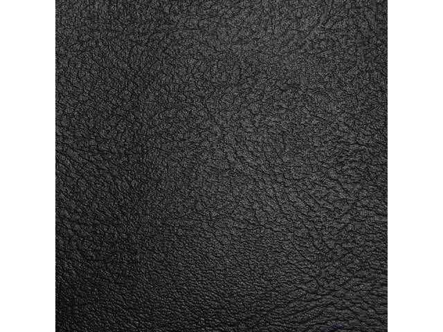 Front Split Back Bench Seat and Rear Bench Seat Upholstery Set, Black Vinyl With Black Vinyl Inserts