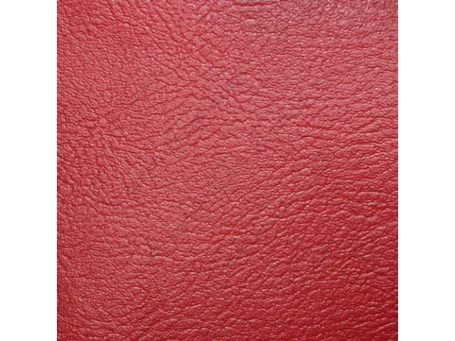Front Bench Seat Upholstery Set, Red Vinyl With Red Vinyl Inserts
