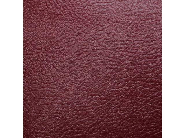 Front Bench Seat Upholstery Set, Maroon Vinyl With Maroon Vinyl Inserts