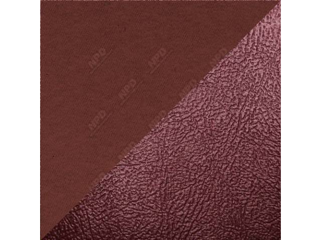 Front Bench Seat Upholstery Set, Red Vinyl With Red Woven Cloth Inserts