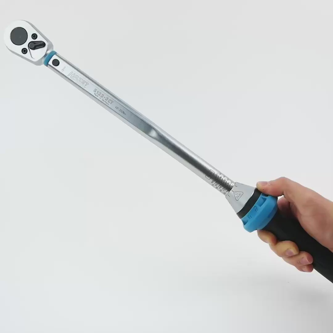 Hazet 5122-3CT Torque wrench with reversible ratchet 1/2" 40-200 Nm