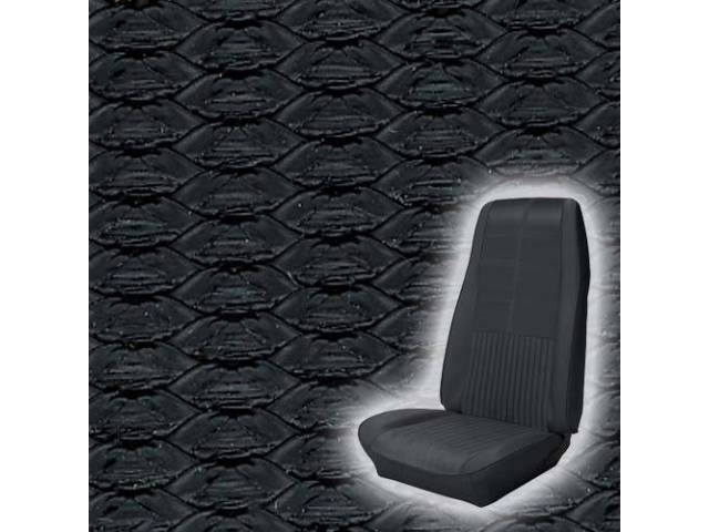 Front Bucket Seat Upholstery Set, Deluxe Comfortweave, Black