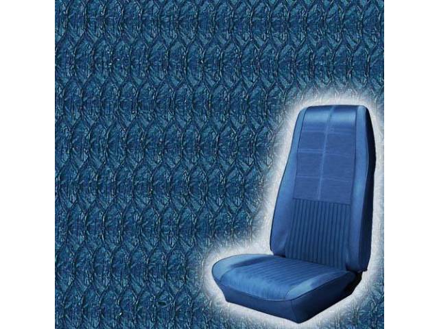Front Bucket Seat Upholstery Set, Deluxe Comfortweave, Medium Blue