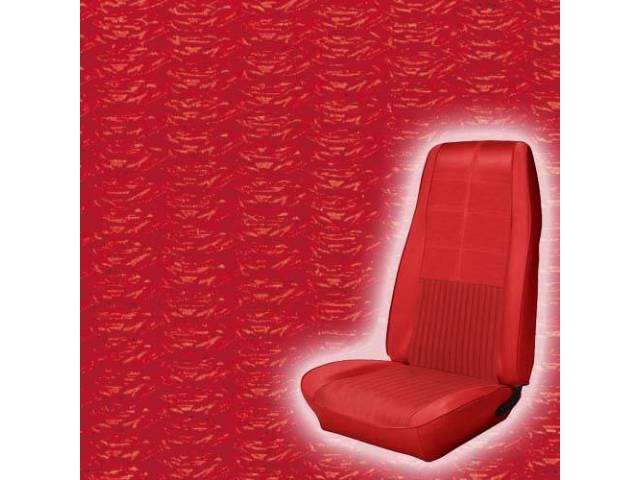 Front Bucket Seat Upholstery Set, Deluxe Comfortweave, Vermilion (Red)