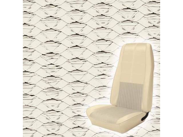 Front Bucket Seat Upholstery Set, Deluxe Comfortweave, White