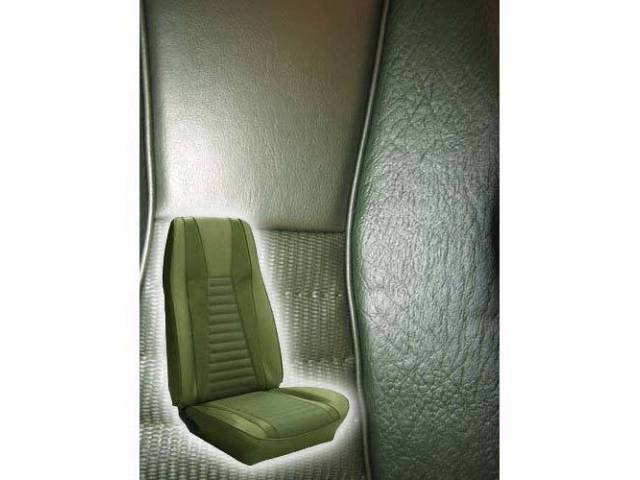 Front Bucket Seat Upholstery Set, Deluxe Comfortweave, Medium Green