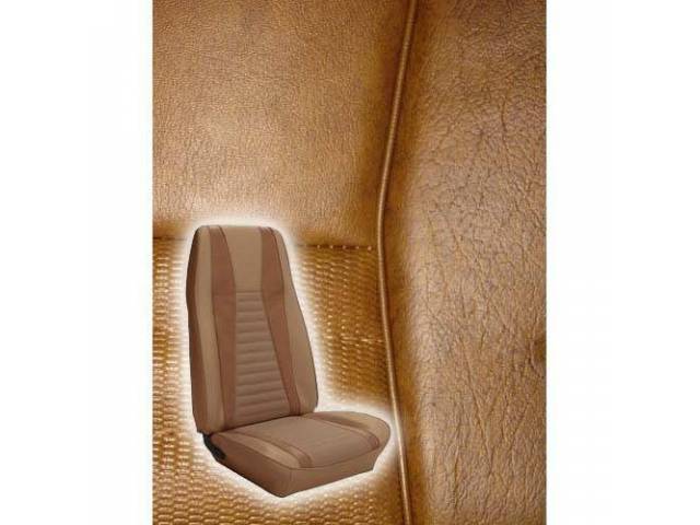 Front Bucket Seat Upholstery Set, Mach 1, Medium Ginger with Ginger Stripe