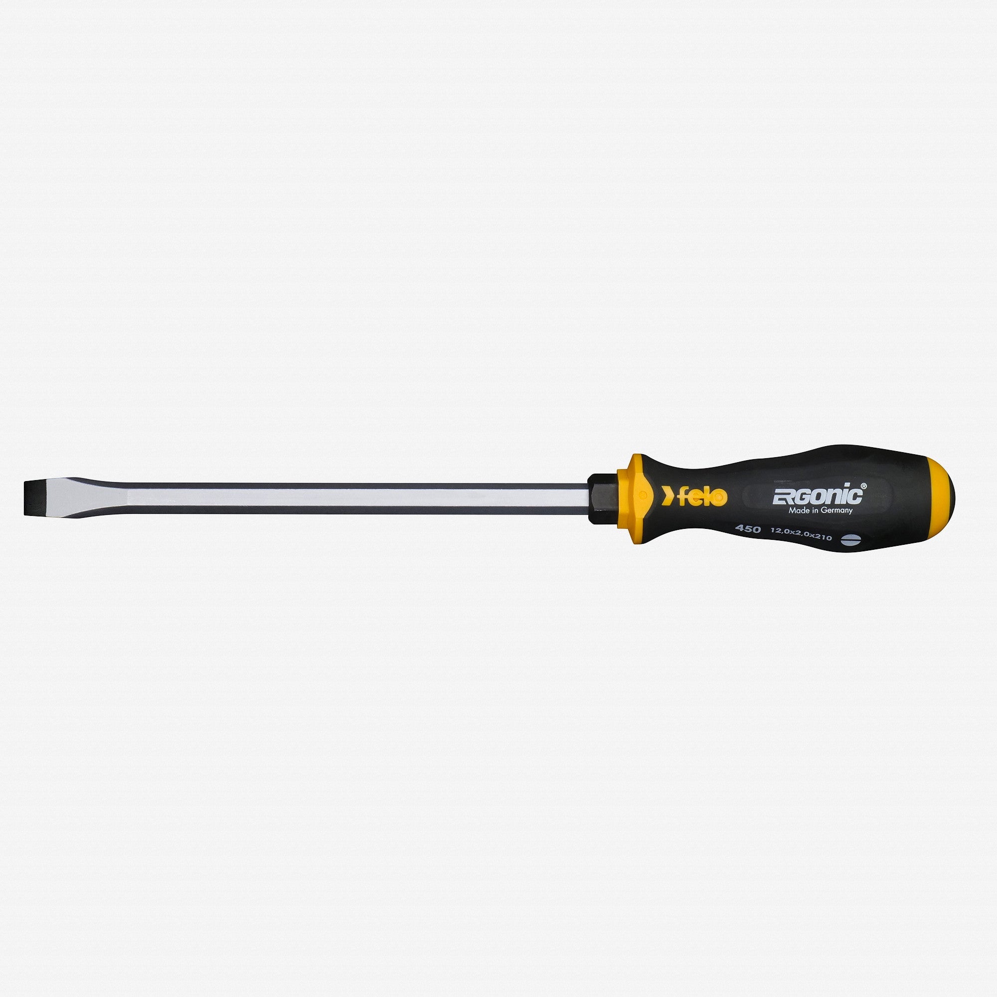 Felo Ergonic with Striking Cap Slotted Screwdriver, 12 x 210mm