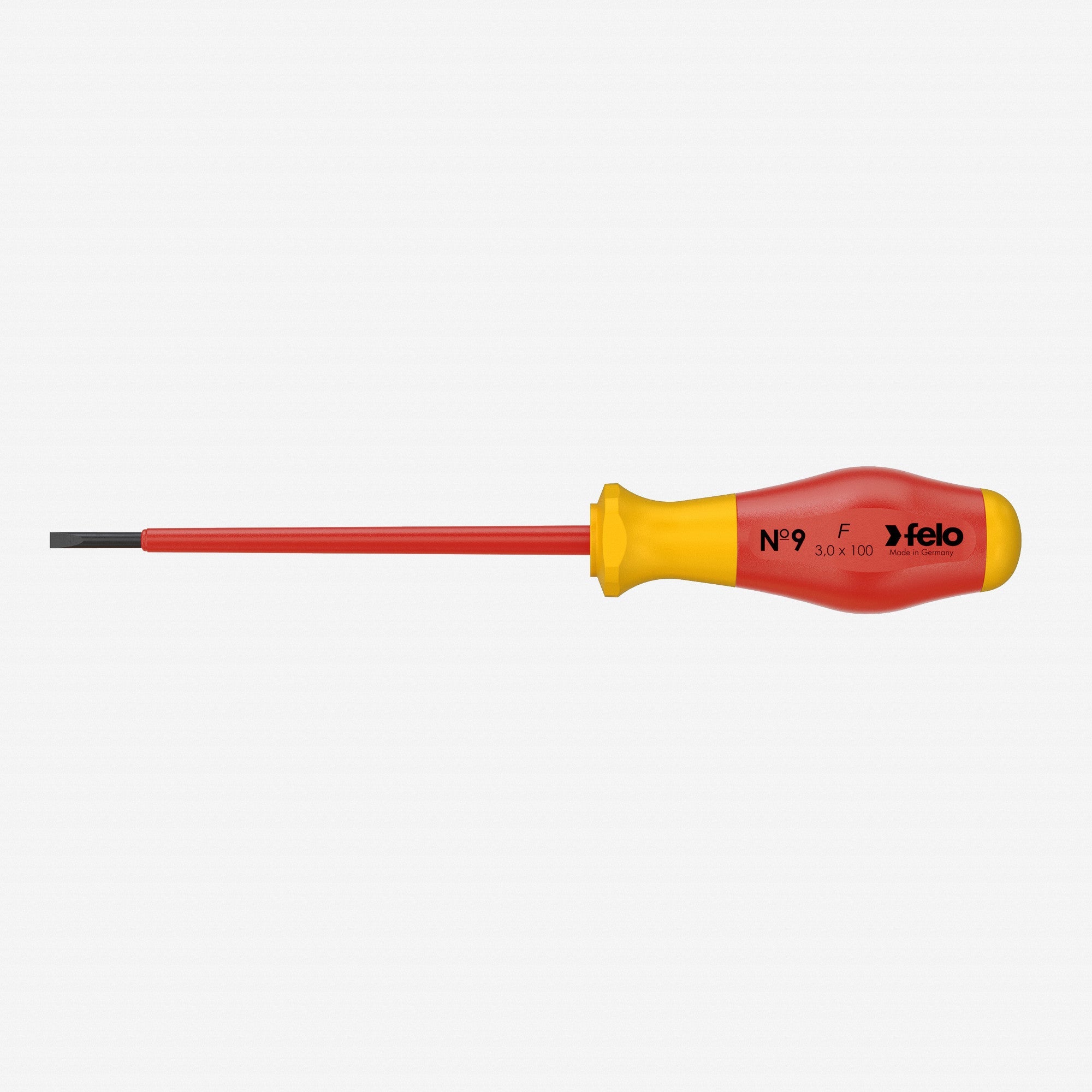 Felo No. 9 VDE Slotted 3.0 x 100mm Screwdriver
