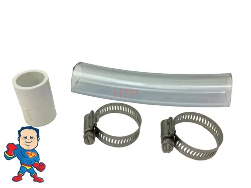 Flex Pipe Leak Repair Kit for 1/2″ or 3/4″ Spa Jet Body Connections – Includes 1″ Clear Tubing & Clamps