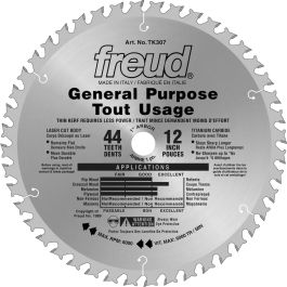 Freud 12" 44-Tooth Carbide General Purpose Circular Saw Blade