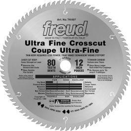 Freud 12" 80-Tooth Carbide Ultra Fine Crosscutting Blade