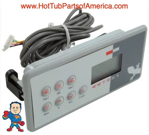 Gecko TSC-8 K-8 Rectangular LCD Topside Control Panel – 7 Button 2 Pump Spa Controller with 10ft Cable