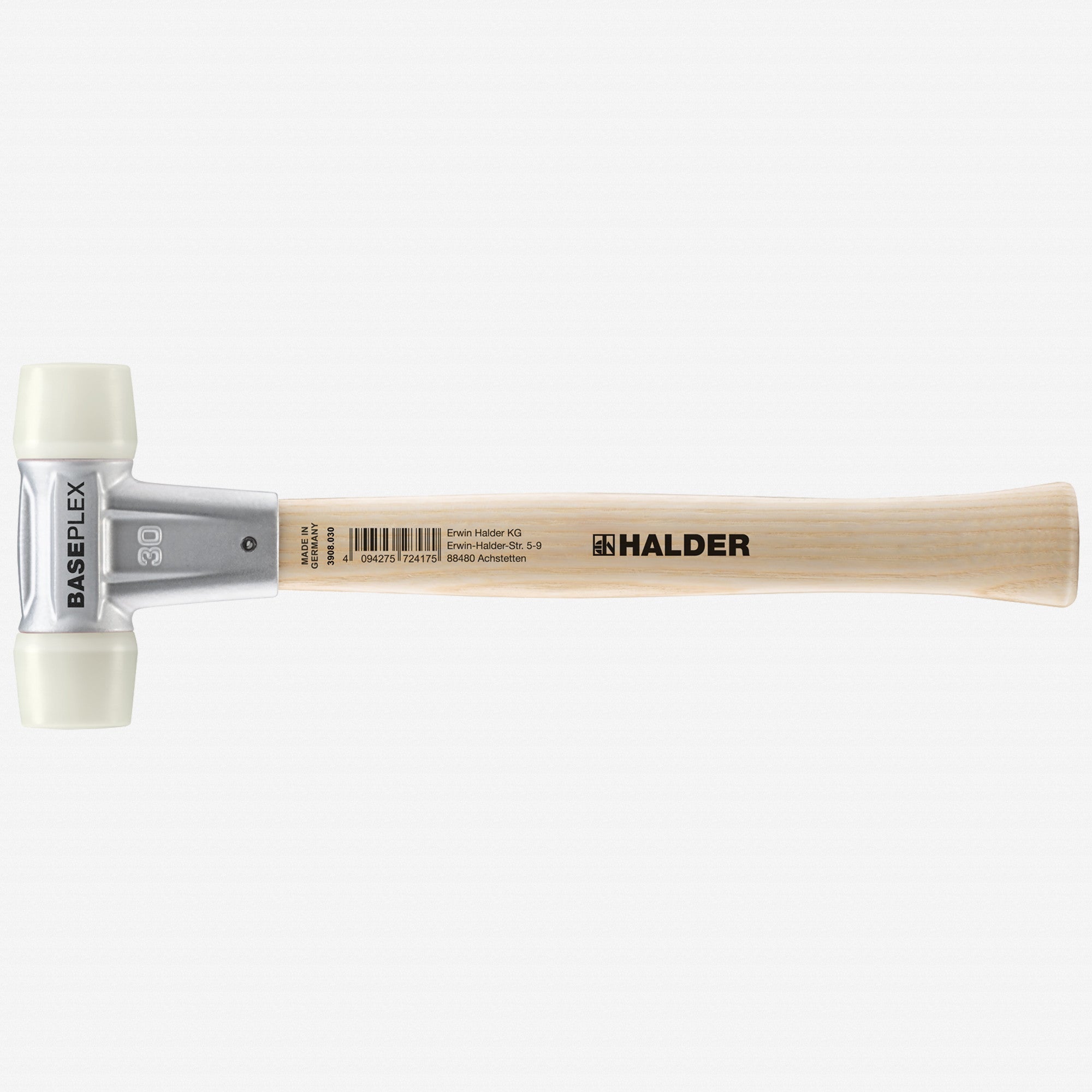 Halder Baseplex Mallet with Nylon Face Inserts and Zinc Die Cast Housing, 1.18" / 12.7 oz.