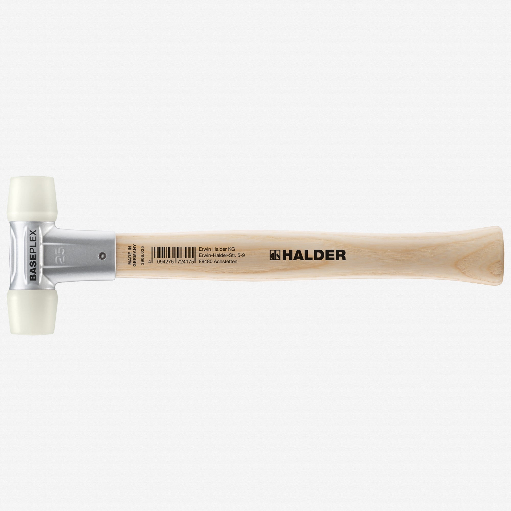 Halder Baseplex Mallet with Nylon Face Inserts and Zinc Die Cast Housing, 3.39" / 7.58 oz.