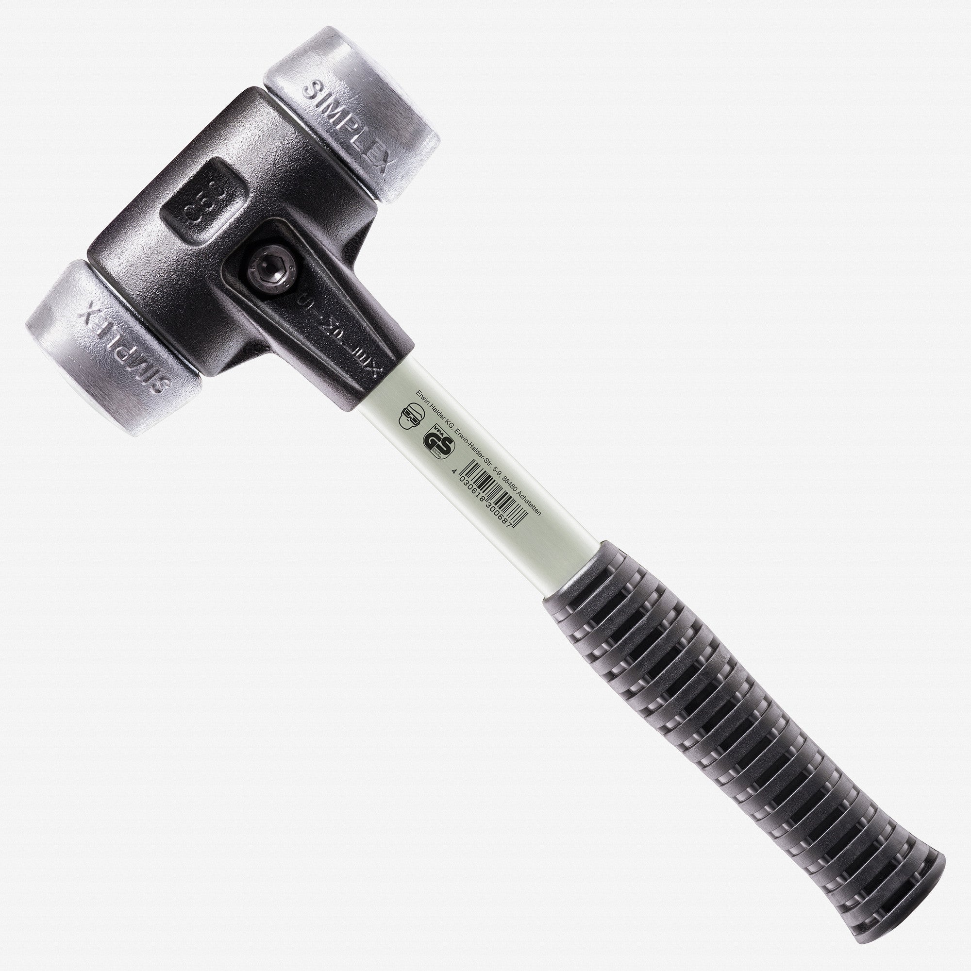 Halder Simplex Mallet with Aluminum Inserts and Heavy Duty Reinforced Housing, 1.97" / 52.56 oz.