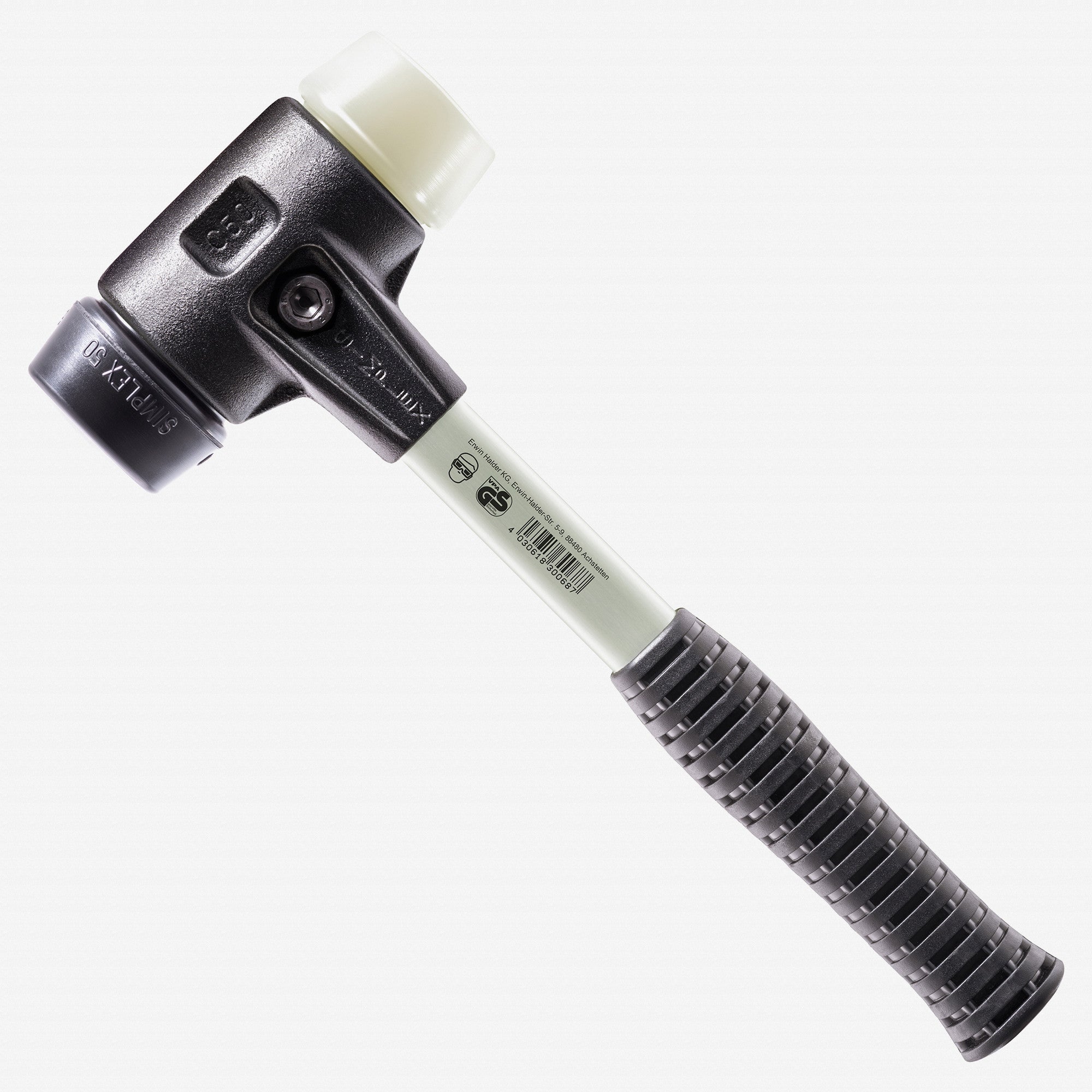 Halder Simplex Mallet with Black Rubber/Nylon Inserts and Heavy Duty Reinforced Housing, 1.57" / 31.04 oz.