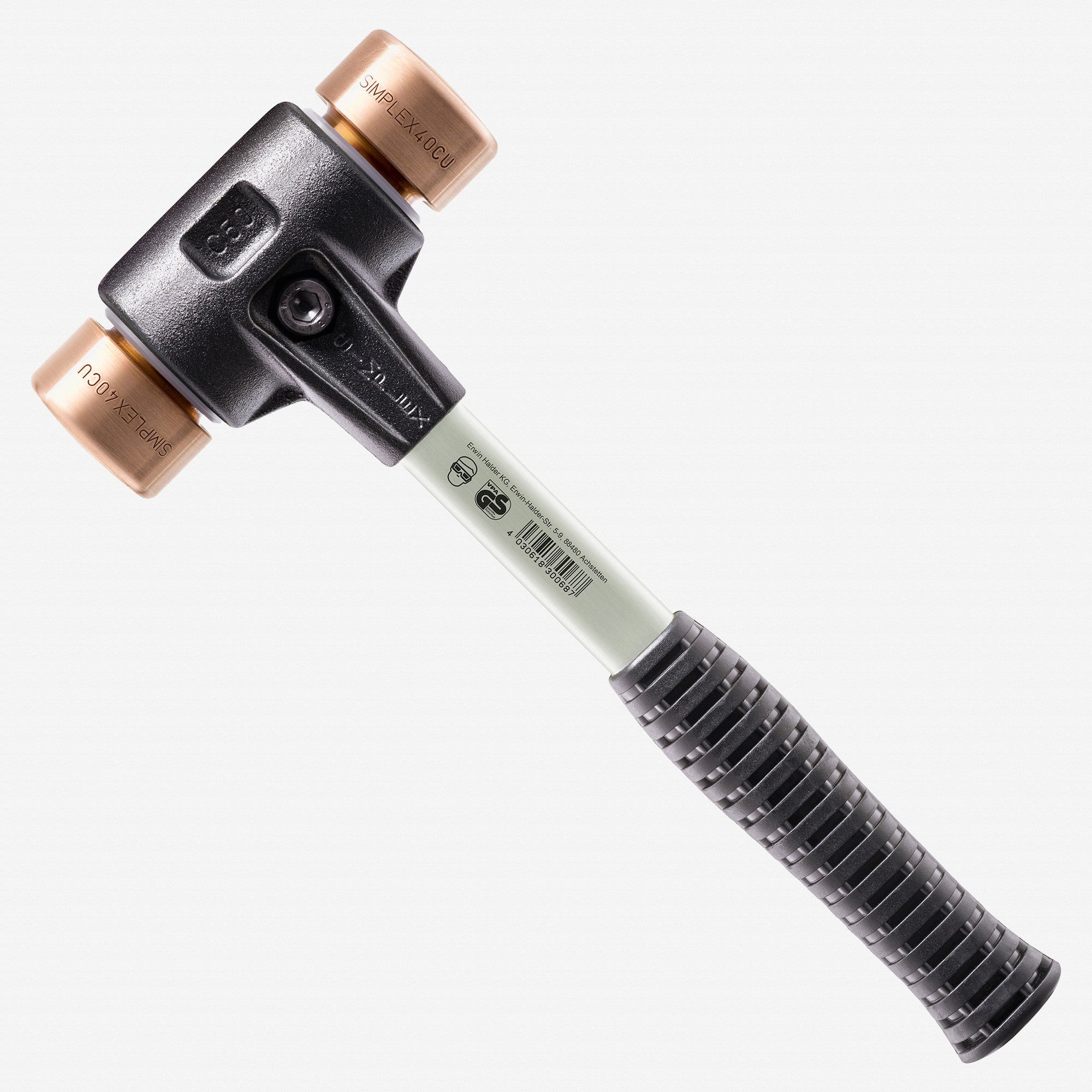 Halder Simplex Mallet with Copper Inserts and Heavy Duty Reinforced Housing, 1.57" / 49.74 oz.