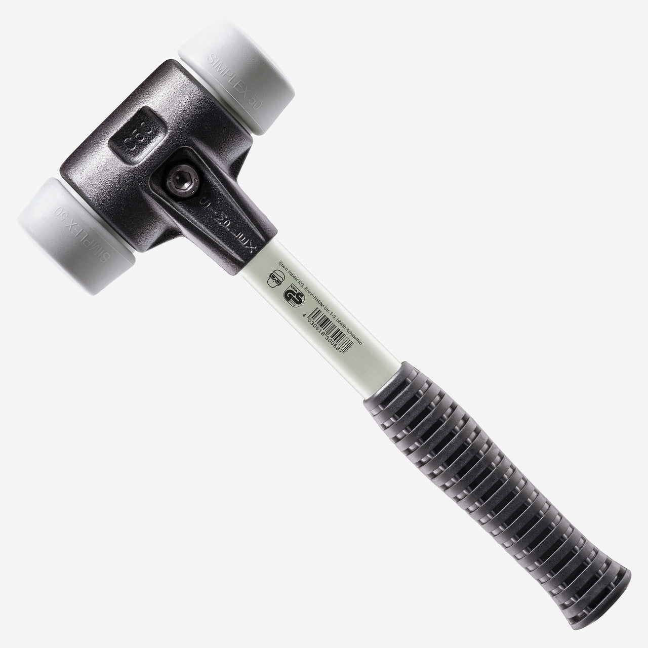 Halder Simplex Mallet with Non-Marring Grey Rubber Inserts and Heavy Duty Reinforced Housing, 3.15" / 114.99 oz.