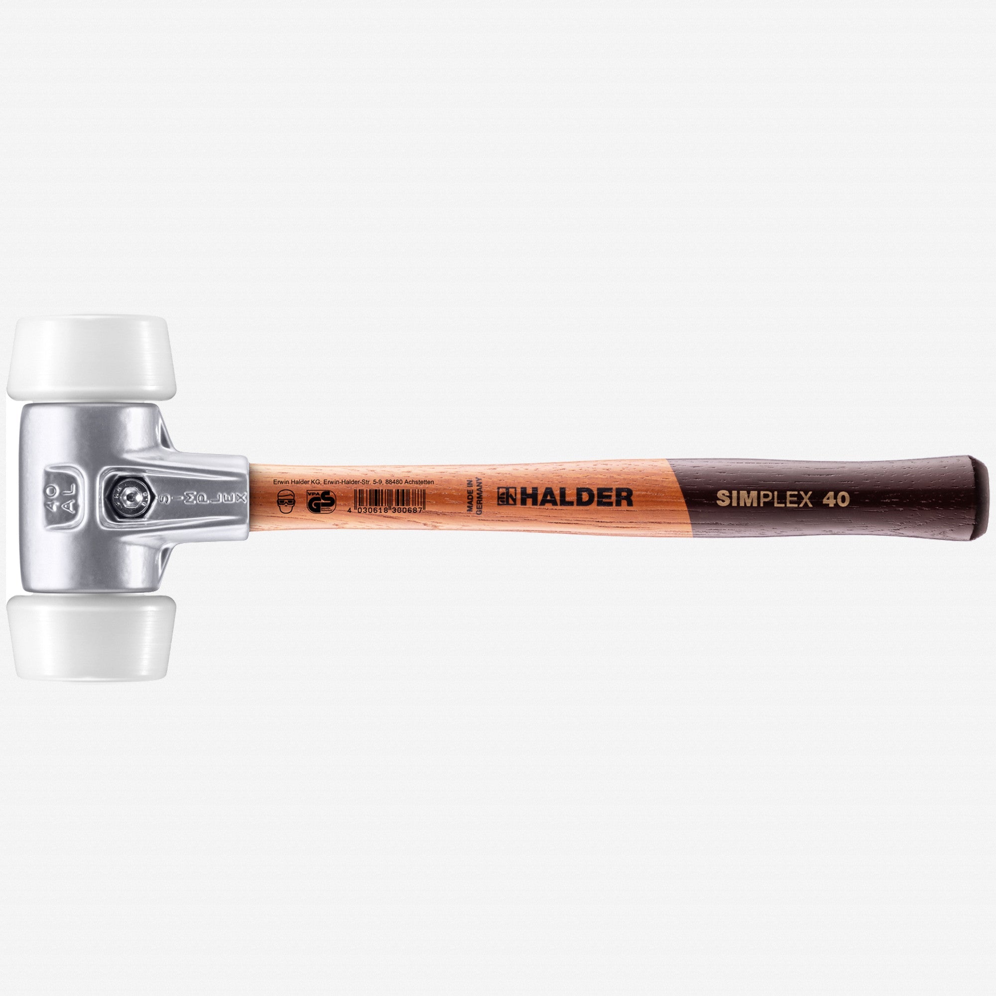 Halder Simplex Mallet with Oversized Superplastic Inserts and Lightweight Alumimum Housing, 1.97" / 15.17 oz.