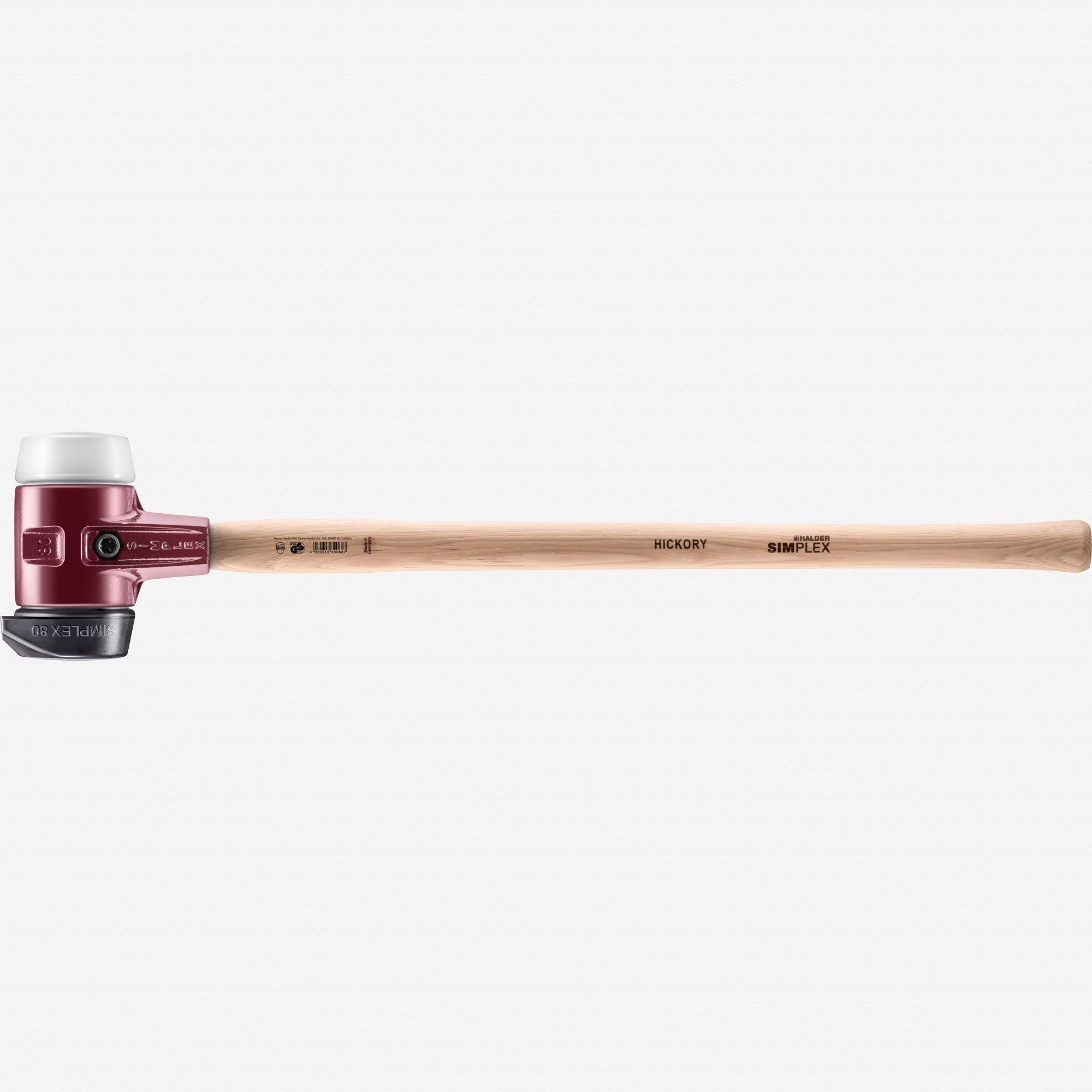 Halder Simplex Sledge Hammer with Superplastic/STAND-UP Black Rubber Inserts and Cast Iron Housing, 3.15" / 113.58 oz.