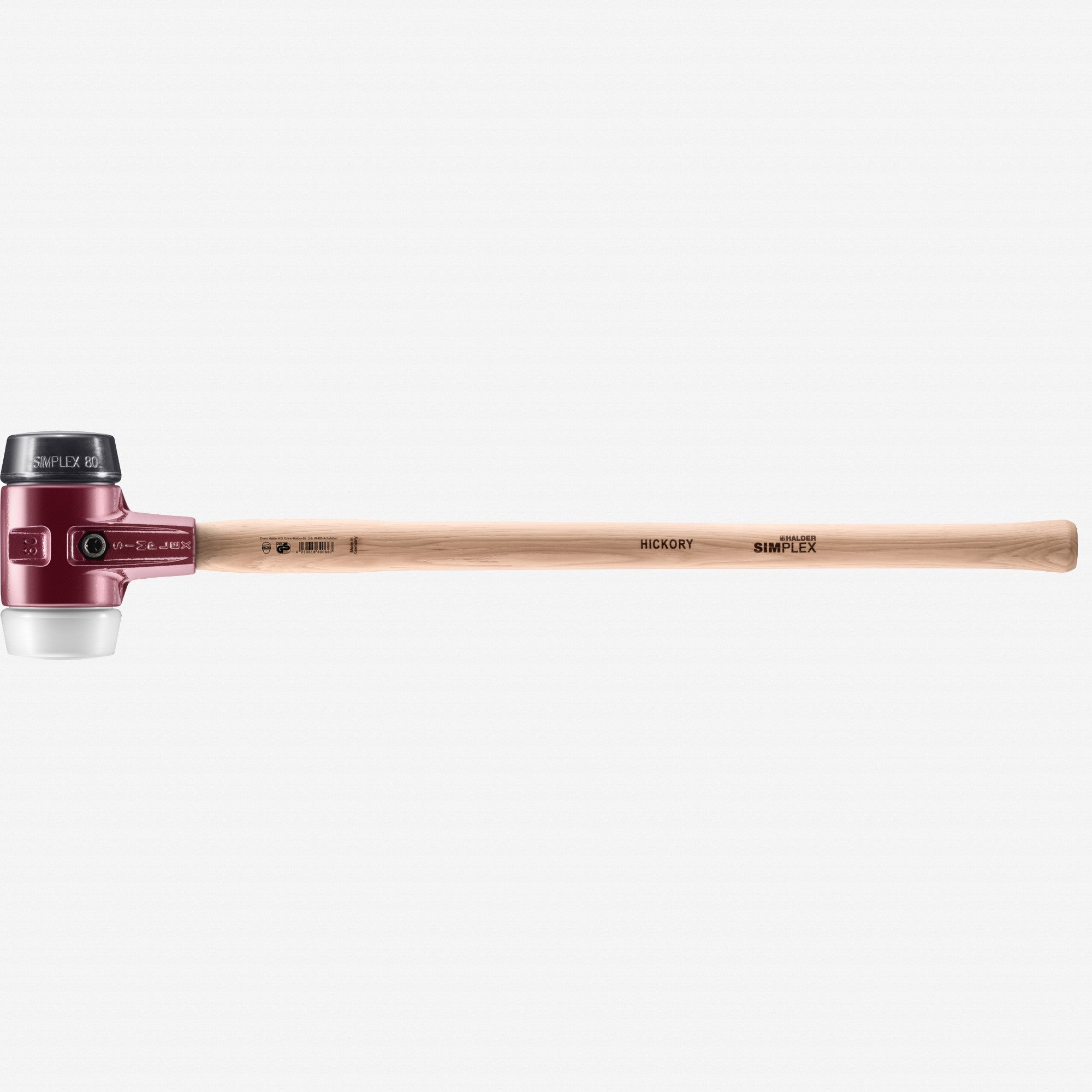 Halder Simplex Sledgehammer with Black Rubber/Superplastic Inserts andCast Iron Housing, 3.15" / 111.82 oz.