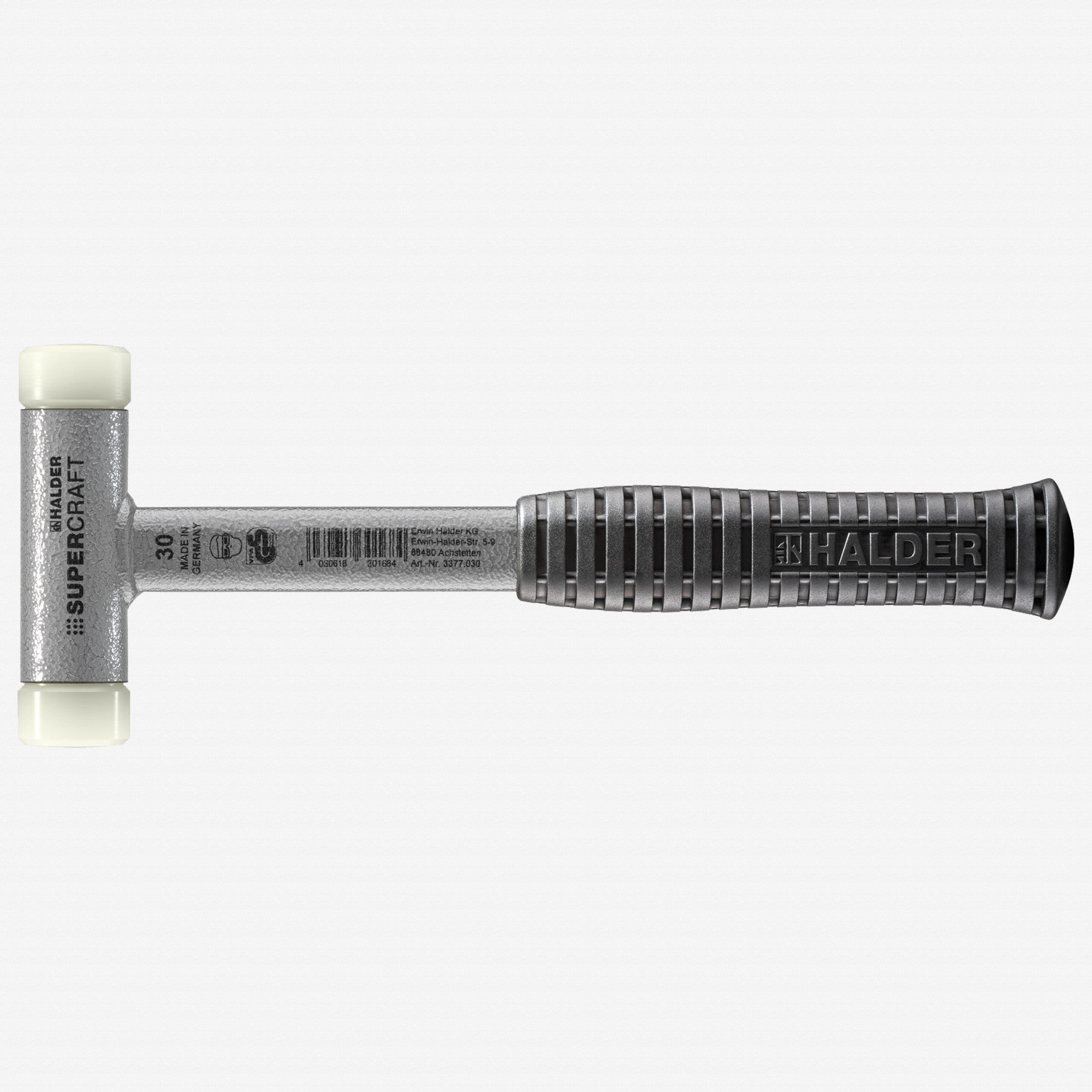 Halder Supercraft Dead Blow, Non-Rebounding Hammer with Nylon Face Inserts and Steel Housing, 1.18" / 20.64 oz.