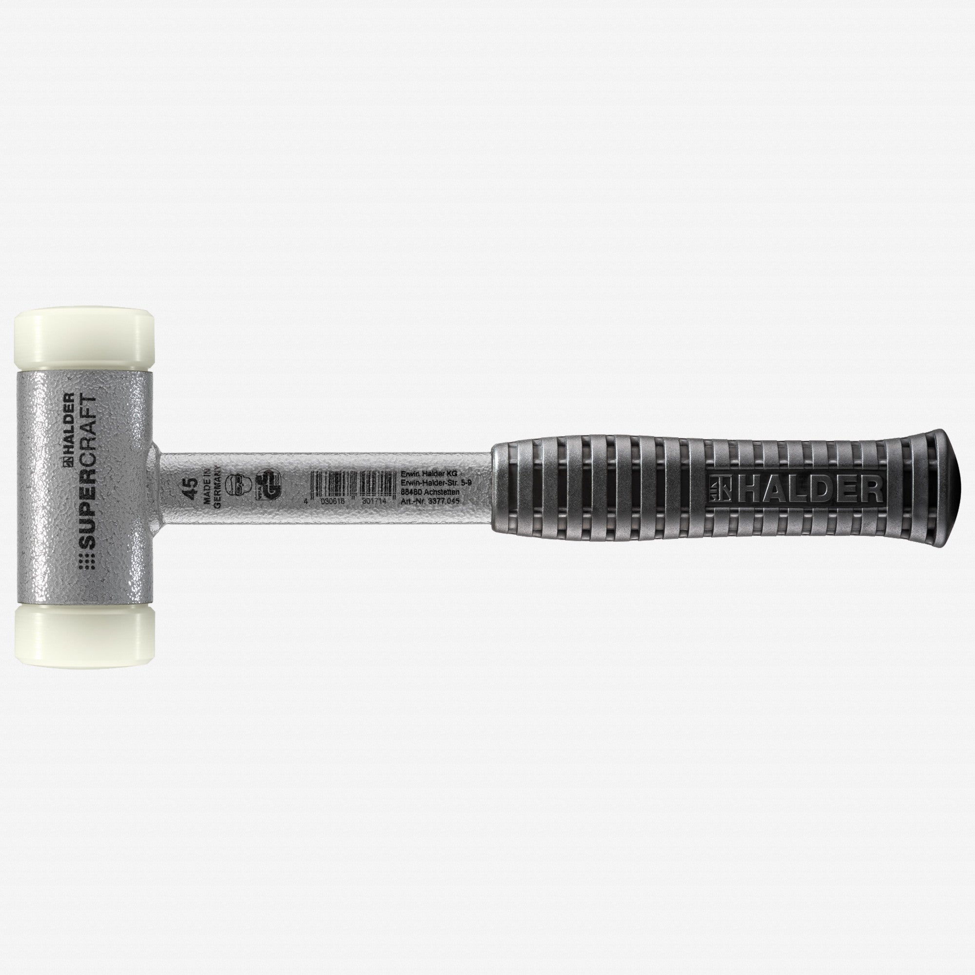 Halder Supercraft Dead Blow, Non-Rebounding Hammer with Nylon Face Inserts and Steel Housing, 1.77" / 32.98 oz.