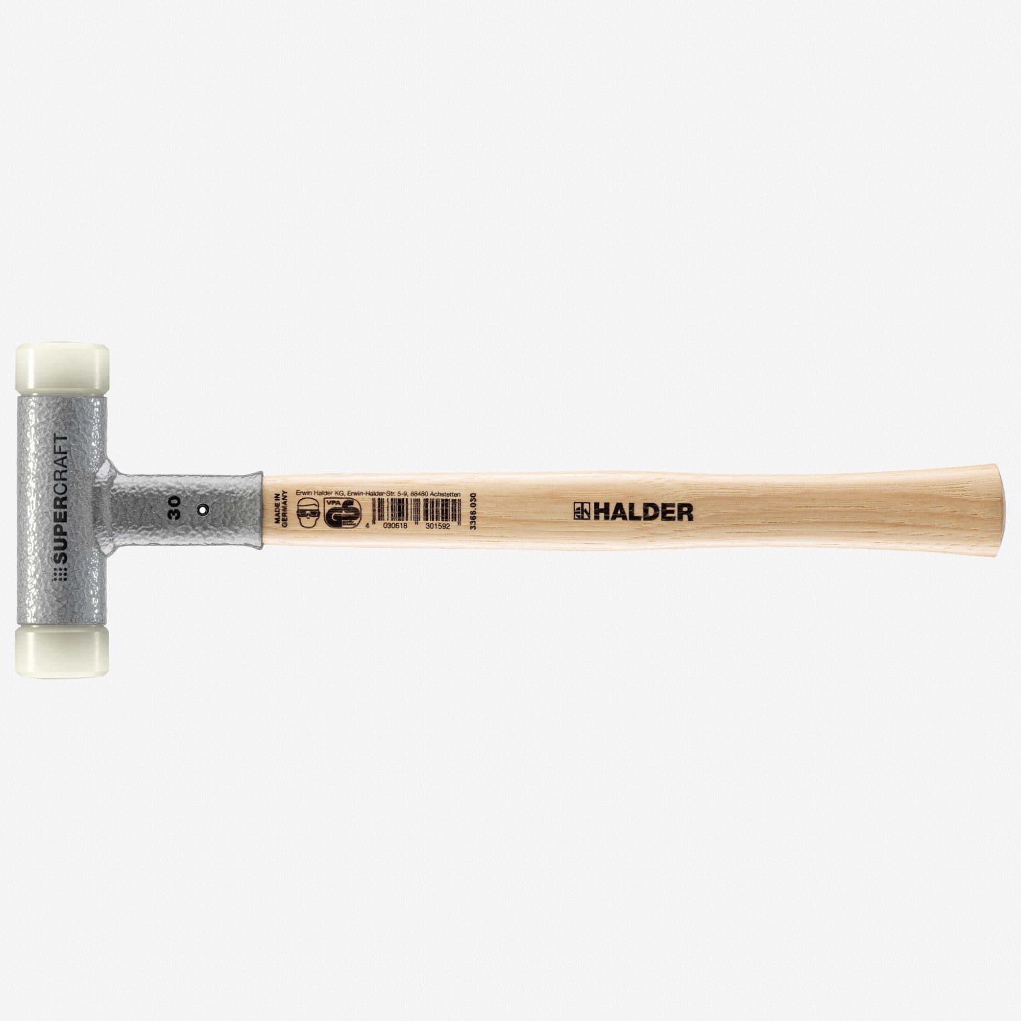 Halder Supercraft Dead Blow, Non-Rebounding Mallet with Nylon Face Inserts and Steel Housing, 1.18" / 16.23 oz.