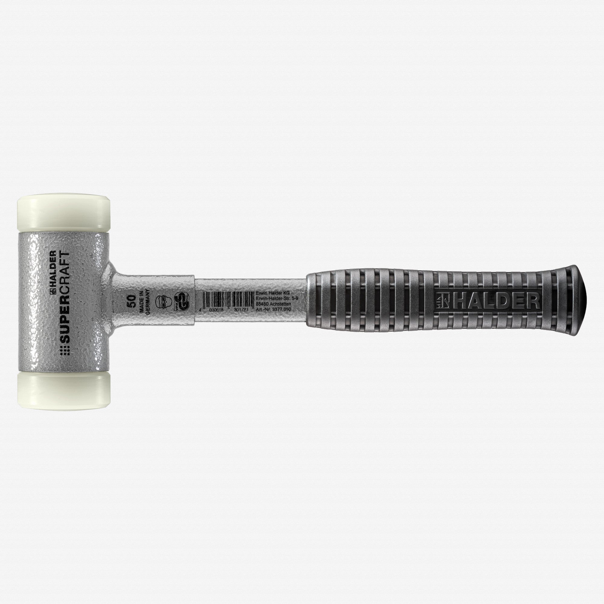 Halder Supercraft Dead Blow, Non-Rebounding Mallet with Nylon Face Inserts and Steel Housing, 1.97" / 40.57 oz.