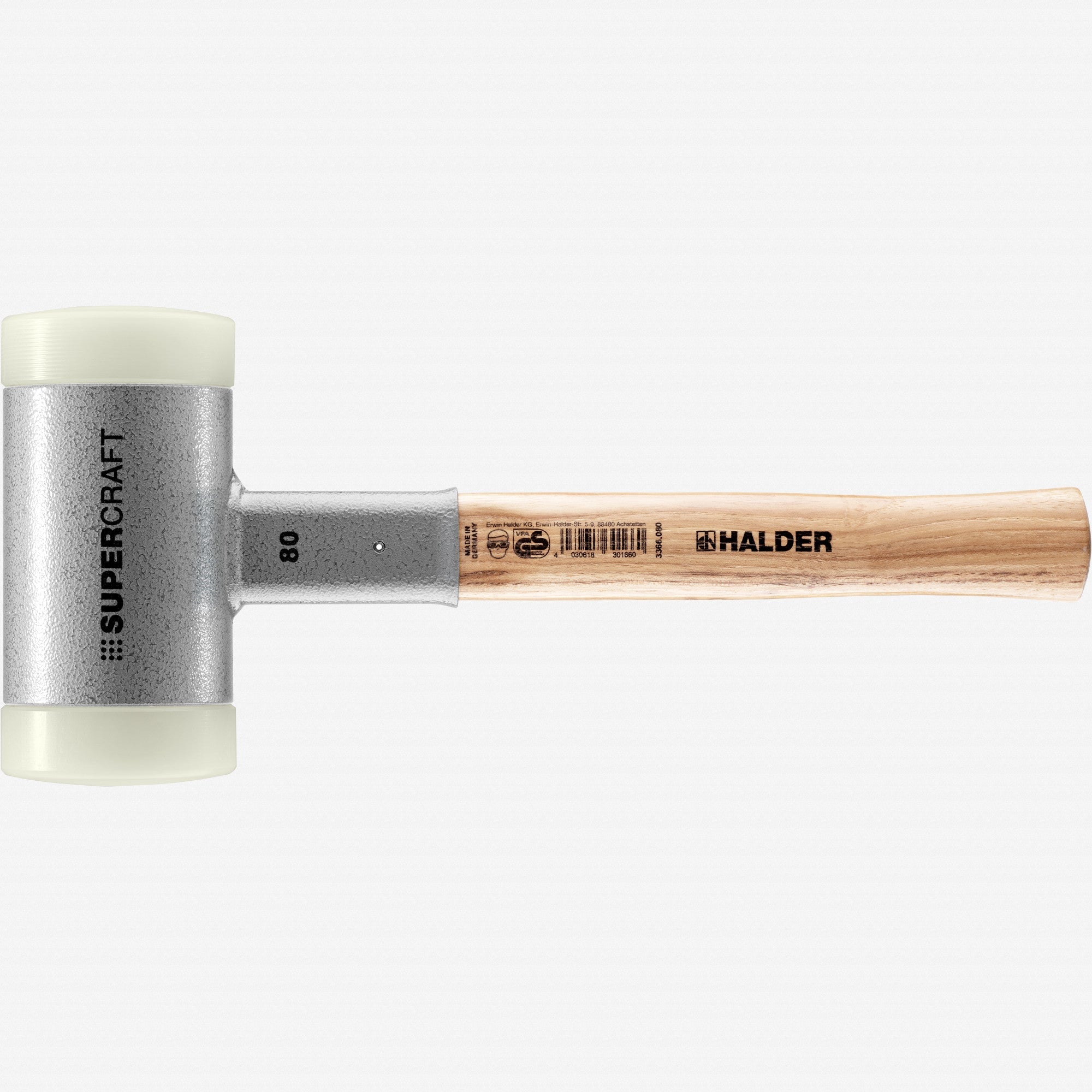 Halder Supercraft Dead Blow, Non-Rebounding Mallet with Nylon Face Inserts and Steel Housing, 3.15" / 113.23 oz.