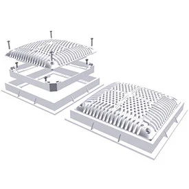 Hayward White 9″ Square High Flow Drain Cover and Frame, Pack of 2, WG1031HF2PAK2