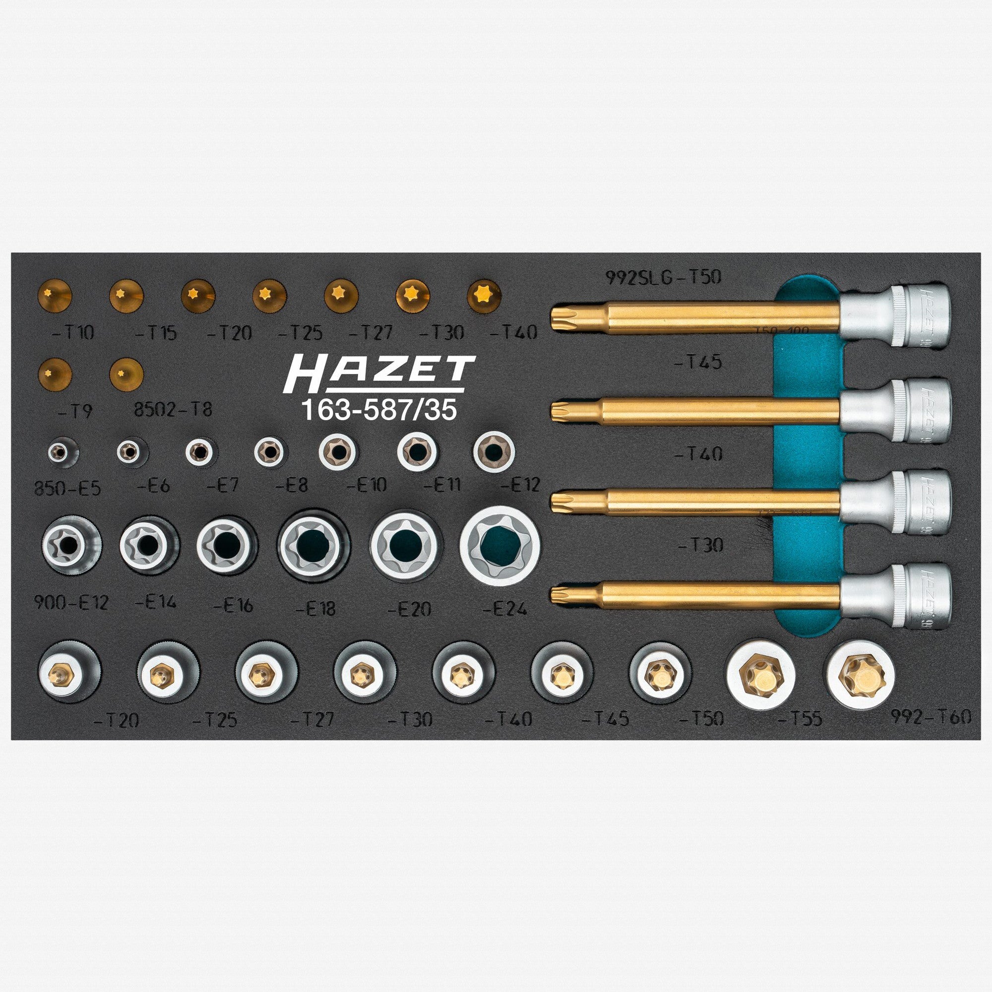 Hazet 163-587/35 1/4" and 1/2" Drive TORX Socket Set, 35 Pieces