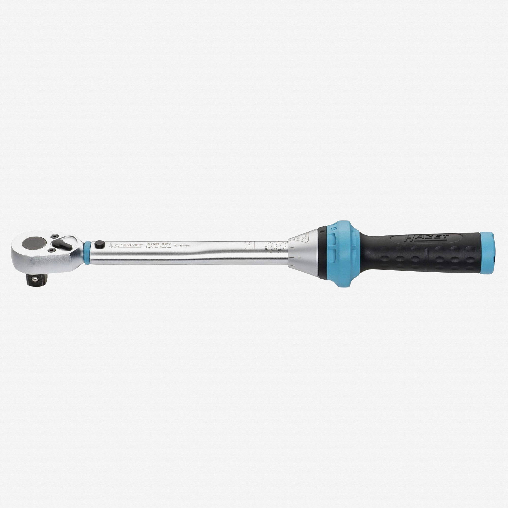 Hazet 5120-3CT Torque Wrench with Reversible 1/2" Ratchet, 10-60 Nm