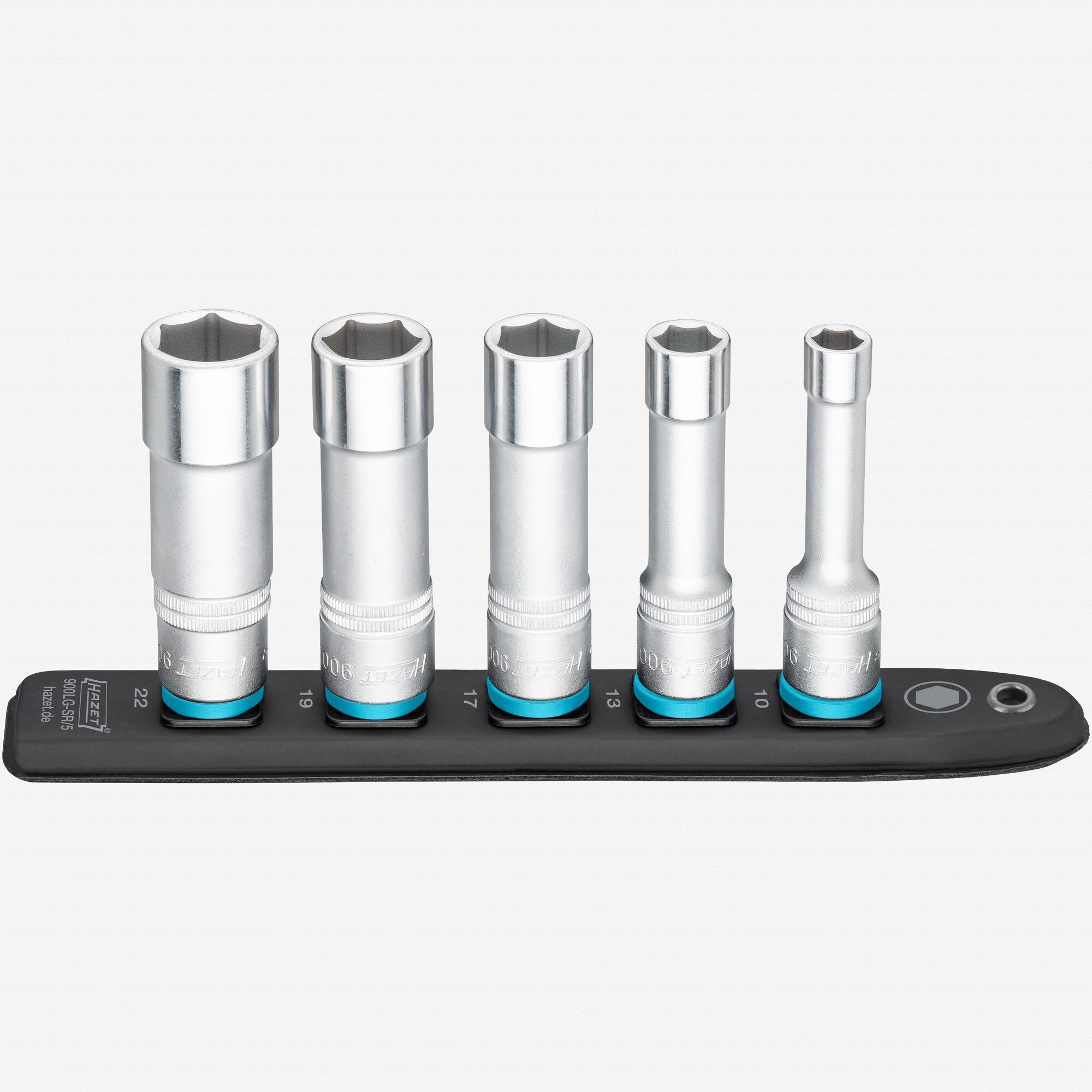 Hazet 900SLG-SR/5 SmartRail 1/2" Impact Metric Deep Socket Set, 5 Pieces