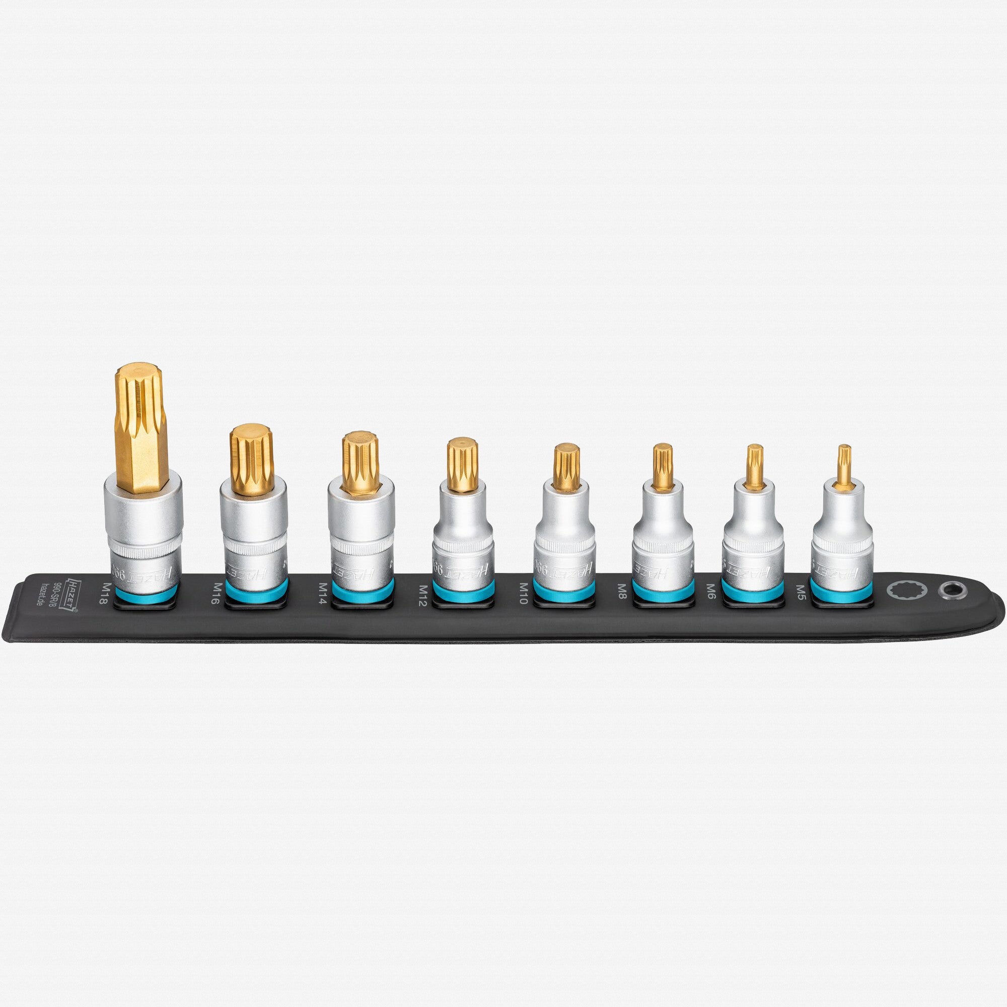 Hazet 990-SR/8 SmartRail 1/2" XZN Bit Socket Set, 8 Pieces