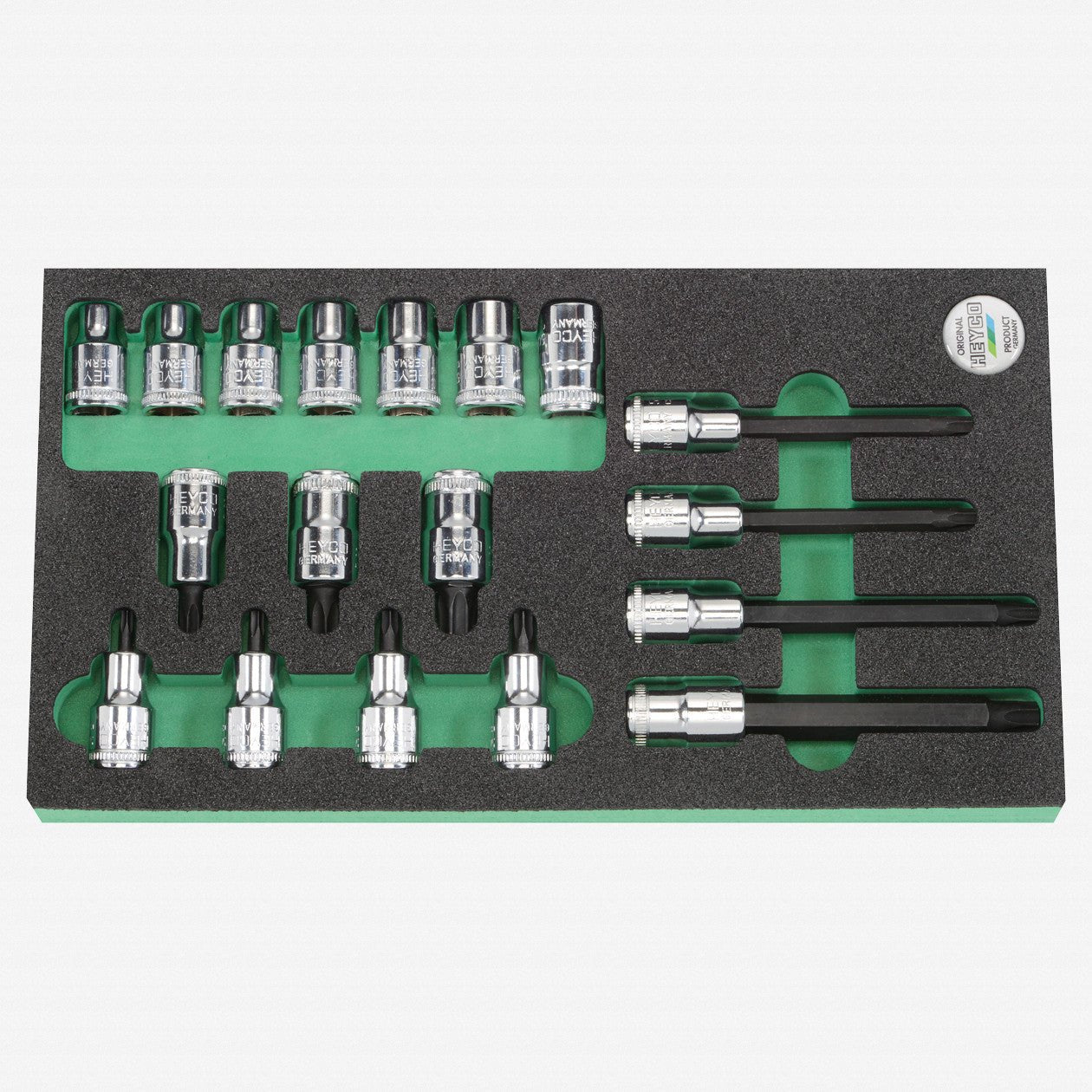 Heyco 1/2" Internal and External TORX Socket Set, 18 Pieces