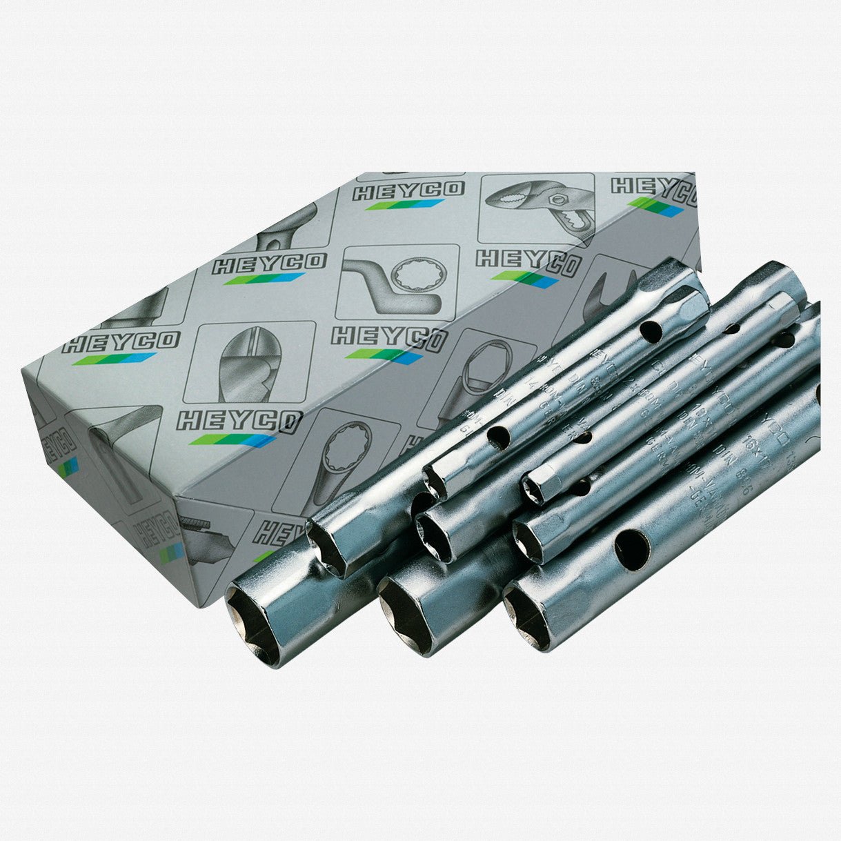 Heyco Double Ended Tubular Socket Wrench Set, 6-22mm, 8 Pieces